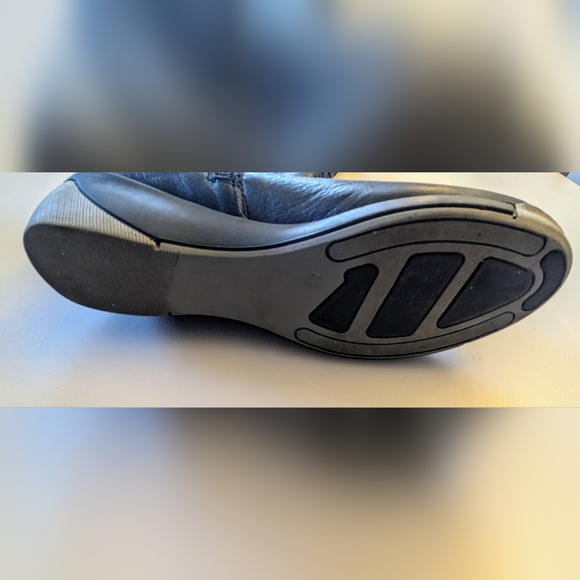 Designer La Pinta Black Winter Genuine Leather Wide Calf Boots Sz 10 - Picture 11 of 13